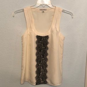 Banana Republic Silk Cream and Black Lace Top